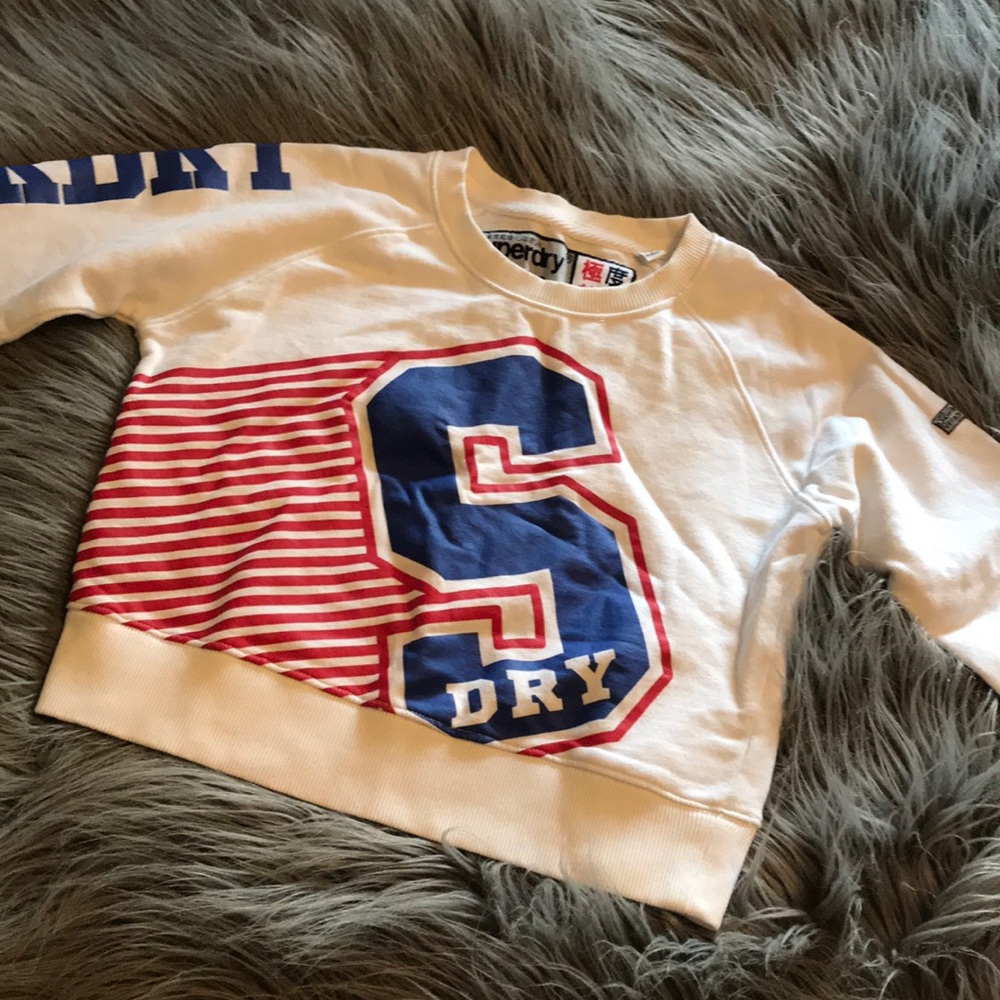 White crop sweatshirt SUPERDRY